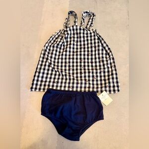 Hatley Navy and White Checkered Baby Outfit